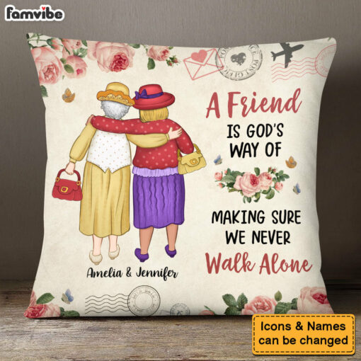 Personalized Gift For Friends We Never Walk Alone Pillow