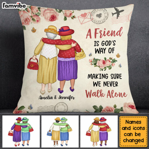 Personalized Gift For Friends We Never Walk Alone Pillow