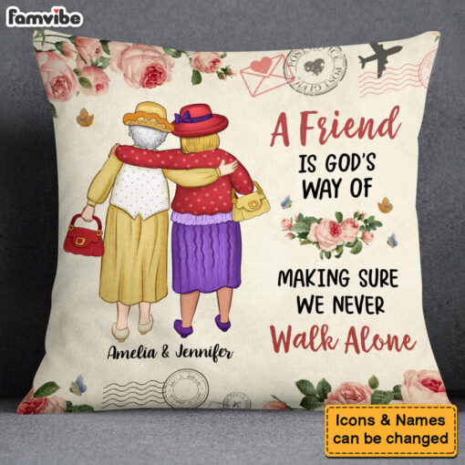 Personalized Gift For Friends We Never Walk Alone Pillow