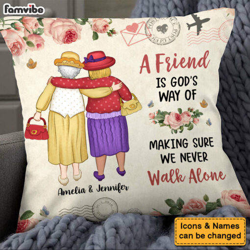 Personalized Gift For Friends We Never Walk Alone Pillow