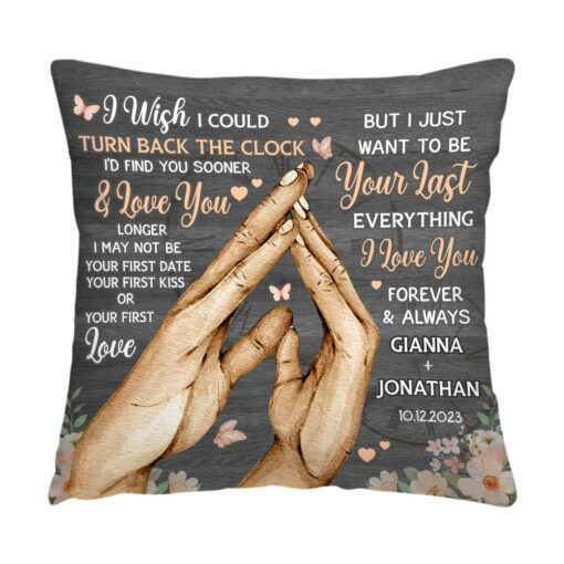 Personalized Gift For Gift For Couple Anniversary Turn Back The Clock Pillow