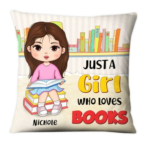 Personalized Gift For Granddaughter A Girl Loves Books Pillow