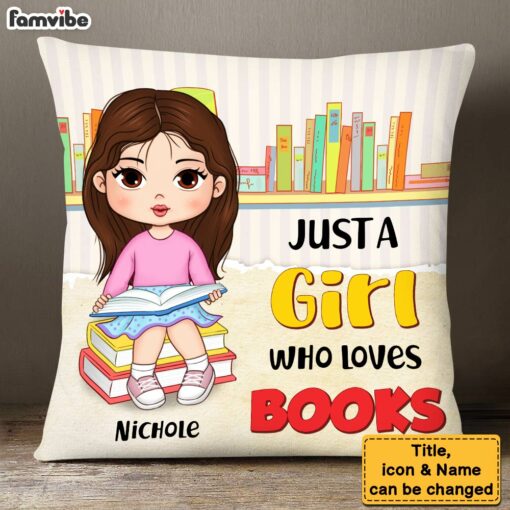 Personalized Gift For Granddaughter A Girl Loves Books Pillow