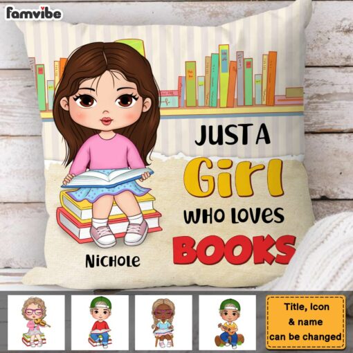 Personalized Gift For Granddaughter A Girl Loves Books Pillow