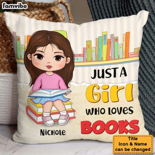 Personalized Gift For Granddaughter A Girl Loves Books Pillow