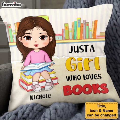 Personalized Gift For Granddaughter A Girl Loves Books Pillow