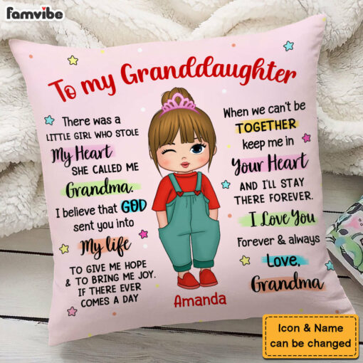 Personalized Gift For Granddaughter A Girl Who Stole My Heart Pillow