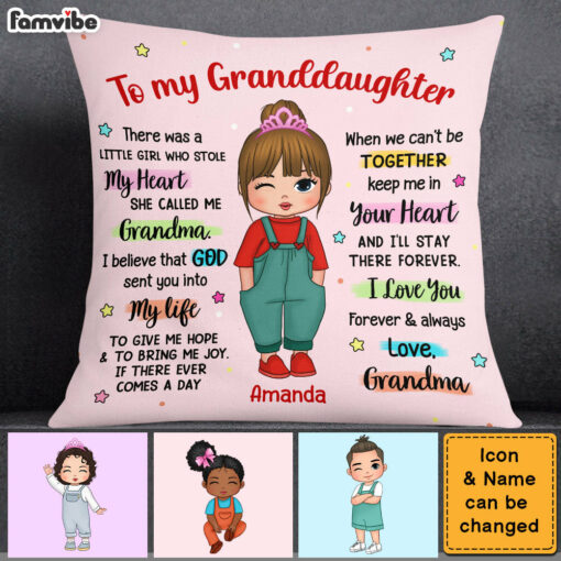 Personalized Gift For Granddaughter A Girl Who Stole My Heart Pillow