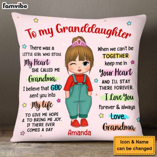 Personalized Gift For Granddaughter A Girl Who Stole My Heart Pillow