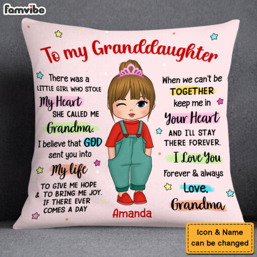 Personalized Gift For Granddaughter A Girl Who Stole My Heart Pillow