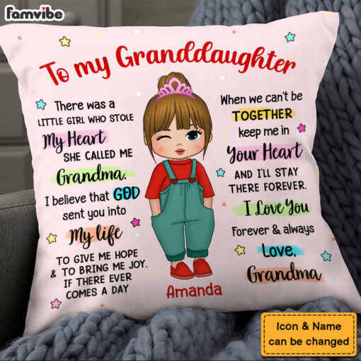 Personalized Gift For Granddaughter A Girl Who Stole My Heart Pillow