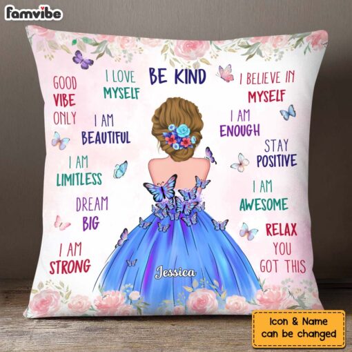 Personalized Gift For Granddaughter Affirmation I Love Myself Pillow