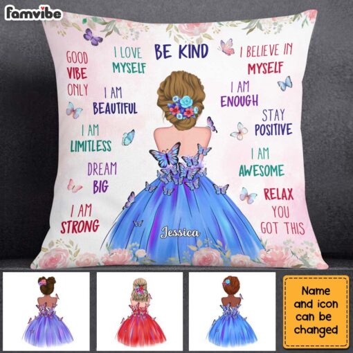 Personalized Gift For Granddaughter Affirmation I Love Myself Pillow