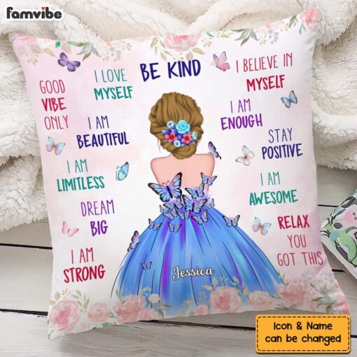 Personalized Gift For Granddaughter Affirmation I Love Myself Pillow