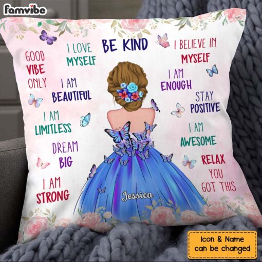 Personalized Gift For Granddaughter Affirmation I Love Myself Pillow