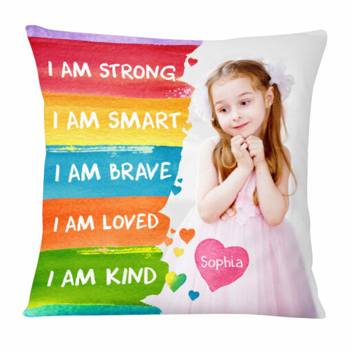 Personalized Gift For Granddaughter Affirmation Upload Photo Pillow