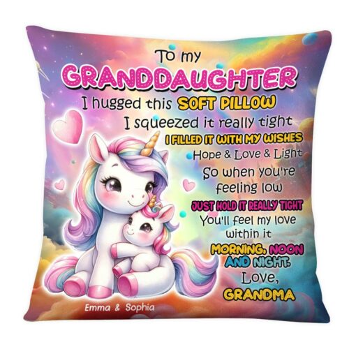 Personalized Gift For Granddaughter Animal Hug This Pillow