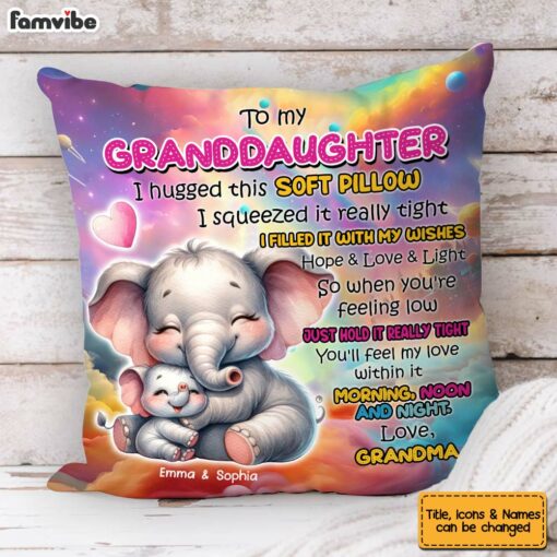 Personalized Gift For Granddaughter Animal Hug This Pillow