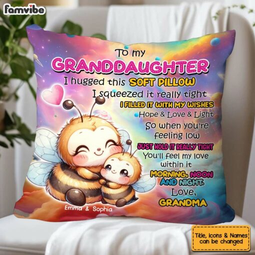 Personalized Gift For Granddaughter Animal Hug This Pillow