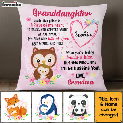 Personalized Gift For Granddaughter Animals My Love Inside This Pillow