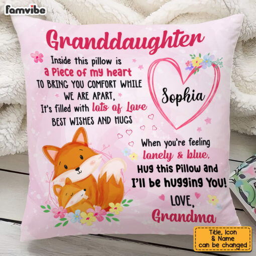 Personalized Gift For Granddaughter Animals My Love Inside This Pillow