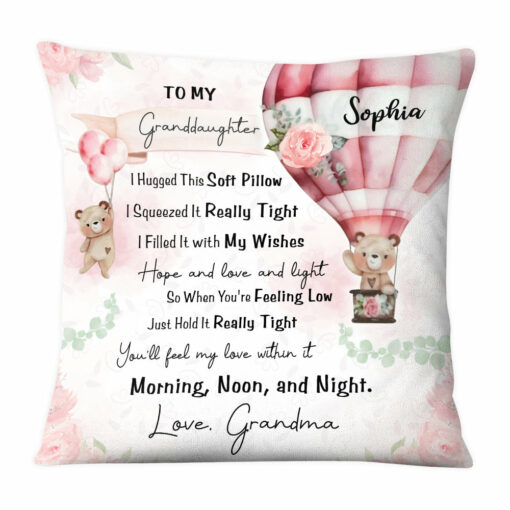 Personalized Gift For Granddaughter Baby Bear Balloon Pillow