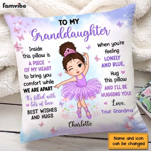 Personalized Gift For Granddaughter Ballet Theme Pillow