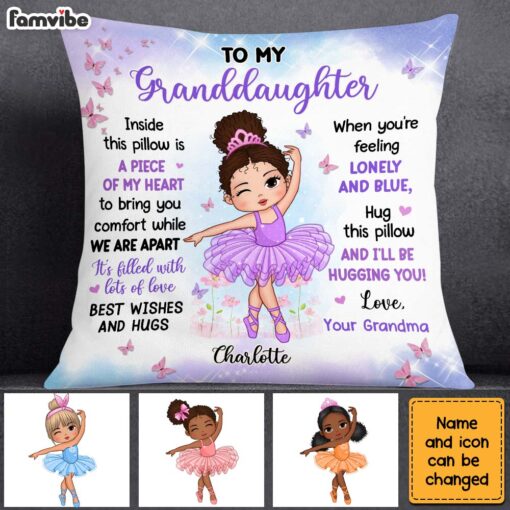 Personalized Gift For Granddaughter Ballet Theme Pillow