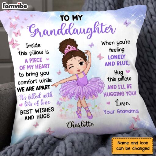 Personalized Gift For Granddaughter Ballet Theme Pillow