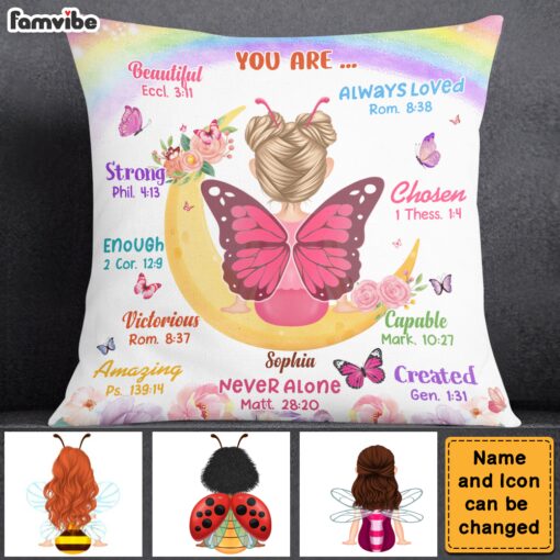 Personalized Gift For Granddaughter Butterfly Fairy On The Moon You Are Pillow