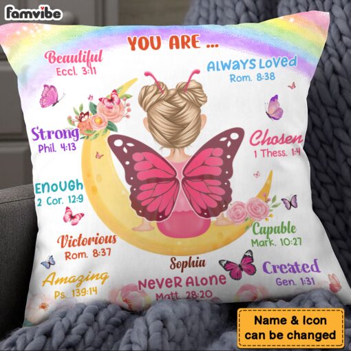 Personalized Gift For Granddaughter Butterfly Fairy On The Moon You Are Pillow