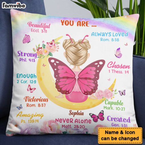 Personalized Gift For Granddaughter Butterfly Fairy On The Moon You Are Pillow