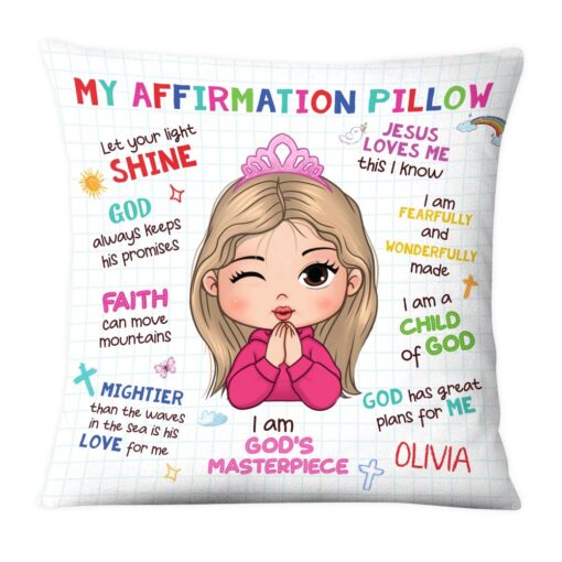 Personalized Gift For Granddaughter Christian Affirmation Pillow