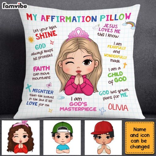 Personalized Gift For Granddaughter Christian Affirmation Pillow