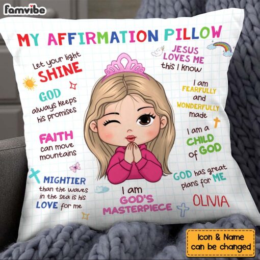 Personalized Gift For Granddaughter Christian Affirmation Pillow