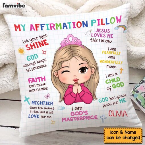 Personalized Gift For Granddaughter Christian Affirmation Pillow