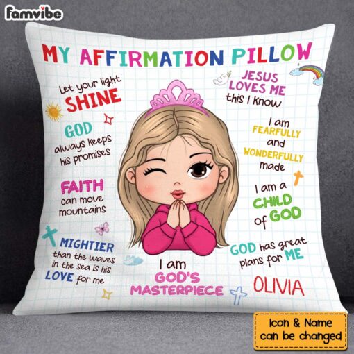 Personalized Gift For Granddaughter Christian Affirmation Pillow