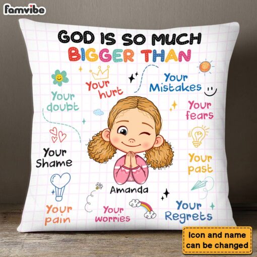 Personalized Gift For Granddaughter Christian God Is So Much Bigger Pillow