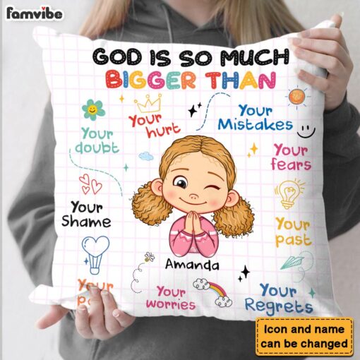 Personalized Gift For Granddaughter Christian God Is So Much Bigger Pillow