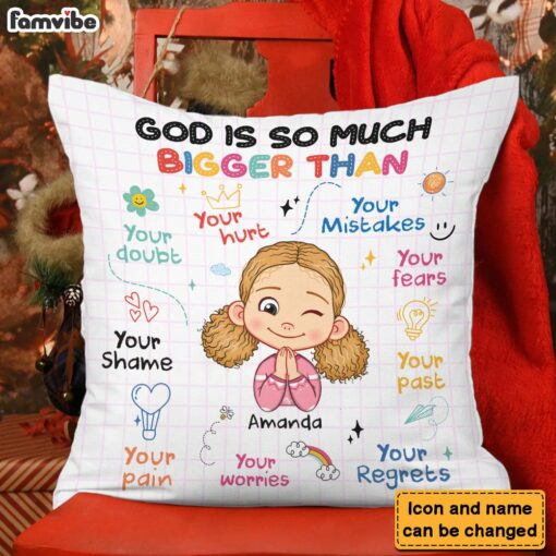 Personalized Gift For Granddaughter Christian God Is So Much Bigger Pillow