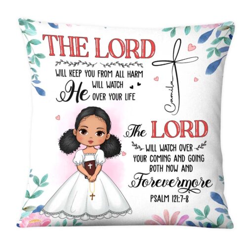 Personalized Gift For Granddaughter Communion God Protect Me Pillow