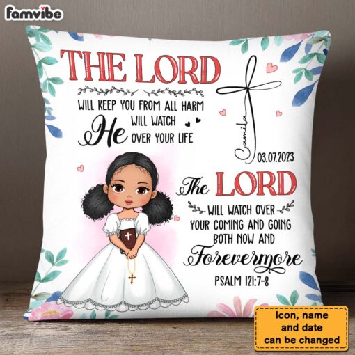 Personalized Gift For Granddaughter Communion God Protect Me Pillow