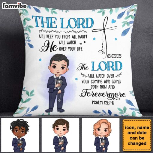 Personalized Gift For Granddaughter Communion God Protect Me Pillow