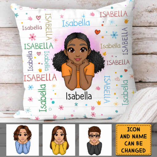 Personalized Gift For Granddaughter Custom Name Pattern Pillow