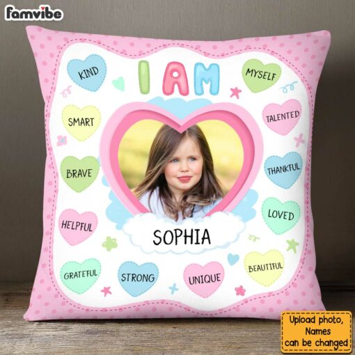 Personalized Gift For Granddaughter Customizable Photo I Am Kind Pillow