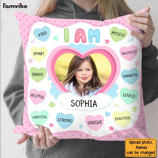 Personalized Gift For Granddaughter Customizable Photo I Am Kind Pillow