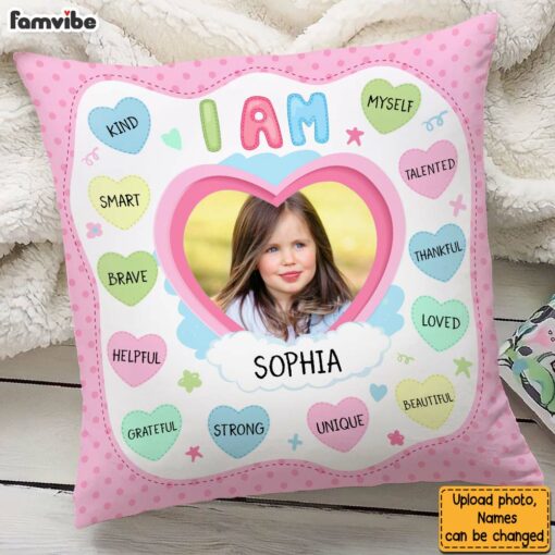 Personalized Gift For Granddaughter Customizable Photo I Am Kind Pillow