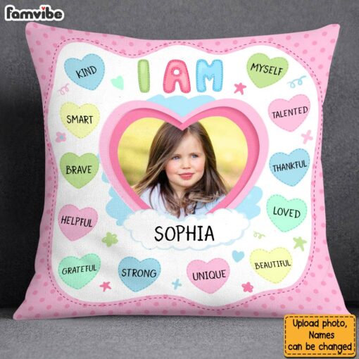 Personalized Gift For Granddaughter Customizable Photo I Am Kind Pillow