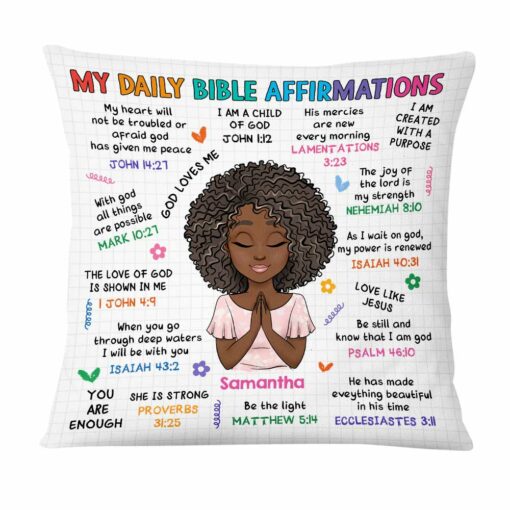 Personalized Gift For Granddaughter Daily Bible Affirmations Pillow