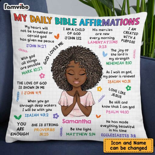 Personalized Gift For Granddaughter Daily Bible Affirmations Pillow